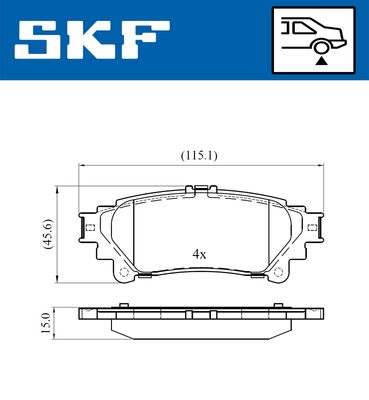 VKBP90604 SKF Комплект тормозных колодок, дисковый тормоз