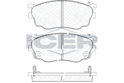 181334 ICER Комплект тормозных колодок, дисковый тормоз