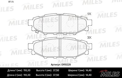 E410228 MILES Комплект тормозных колодок, дисковый тормоз