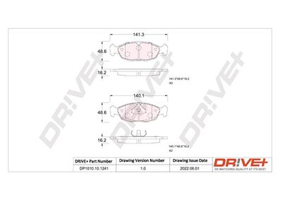 DP1010101241 Dr!ve+ Комплект тормозных колодок, дисковый тормоз