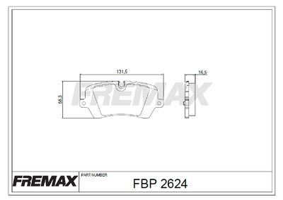 FBP2624 FREMAX Комплект тормозных колодок, дисковый тормоз