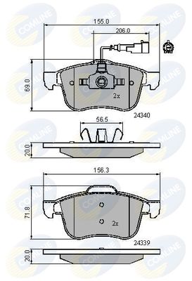 CBP11718 COMLINE Комплект тормозных колодок, дисковый тормоз