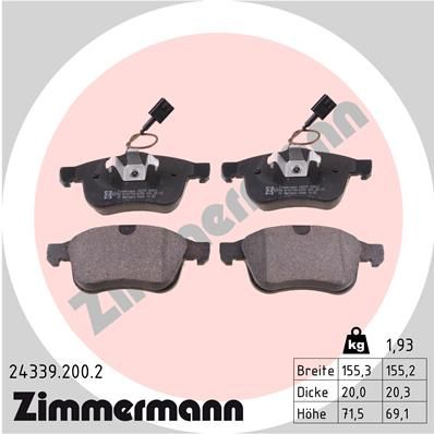 243392002 ZIMMERMANN Комплект тормозных колодок, дисковый тормоз