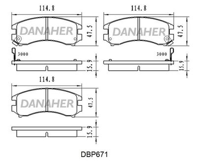 DBP671 DANAHER Комплект тормозных колодок, дисковый тормоз