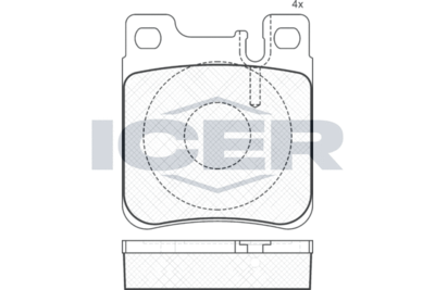 180976 ICER Комплект тормозных колодок, дисковый тормоз