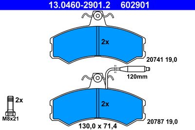 13046029012 ATE Комплект тормозных колодок, дисковый тормоз