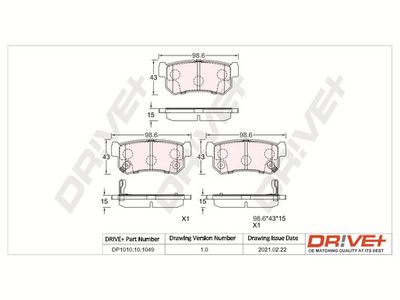 DP1010101049 Dr!ve+ Комплект тормозных колодок, дисковый тормоз