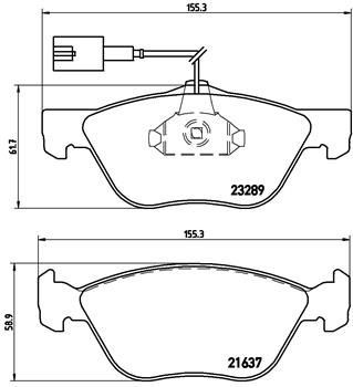 P23077 BREMBO Комплект тормозных колодок, дисковый тормоз