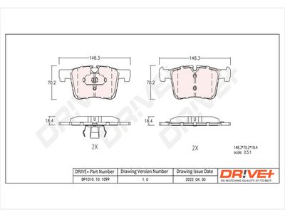 DP1010101099 Dr!ve+ Комплект тормозных колодок, дисковый тормоз