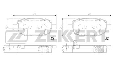BS1361 ZEKKERT Комплект тормозных колодок, дисковый тормоз