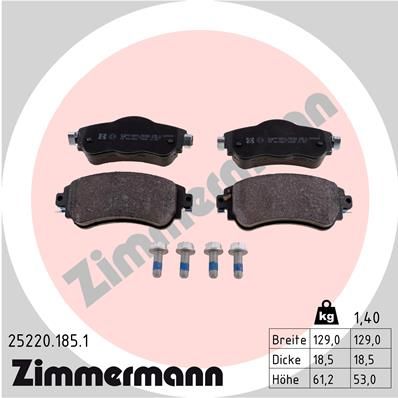 252201851 ZIMMERMANN Комплект тормозных колодок, дисковый тормоз