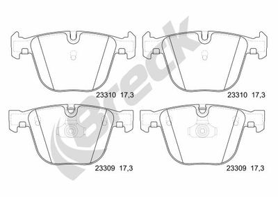 233090070210 BRECK Комплект тормозных колодок, дисковый тормоз