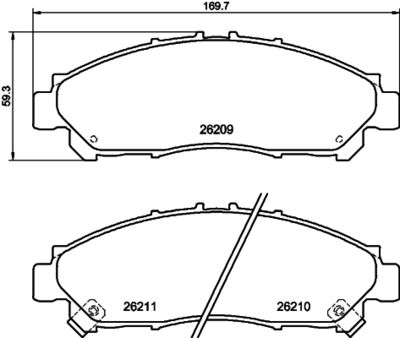 MDB3458 MINTEX Комплект тормозных колодок, дисковый тормоз