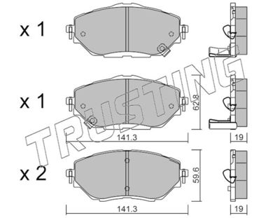 10880 TRUSTING Комплект тормозных колодок, дисковый тормоз