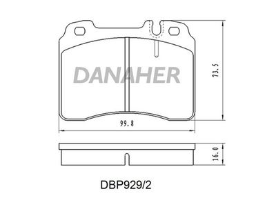 DBP9292 DANAHER Комплект тормозных колодок, дисковый тормоз