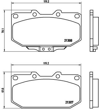 P56025 BREMBO Комплект тормозных колодок, дисковый тормоз