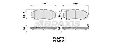 AB0178 BRAXIS Комплект тормозных колодок, дисковый тормоз