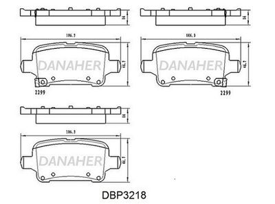 DBP3218 DANAHER Комплект тормозных колодок, дисковый тормоз