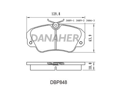 DBP848 DANAHER Комплект тормозных колодок, дисковый тормоз