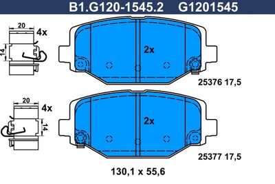 B1G12015452 GALFER Комплект тормозных колодок, дисковый тормоз