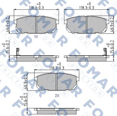 FO931981 FOMAR Friction Комплект тормозных колодок, дисковый тормоз