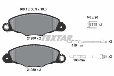 2198804 TEXTAR Комплект тормозных колодок, дисковый тормоз
