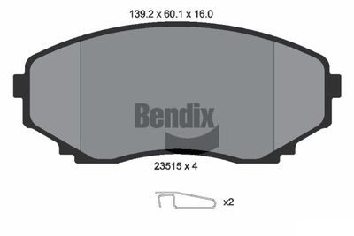 BPD1999 BENDIX Braking Комплект тормозных колодок, дисковый тормоз