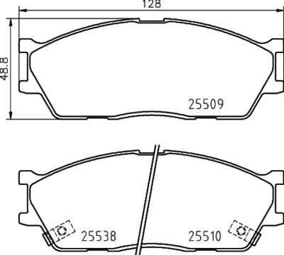 8DB355029161 HELLA Комплект тормозных колодок, дисковый тормоз