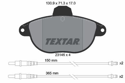 2314601 TEXTAR Комплект тормозных колодок, дисковый тормоз