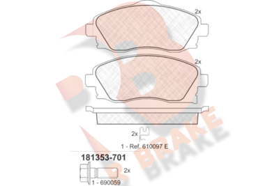 RB1353701 R BRAKE Комплект тормозных колодок, дисковый тормоз