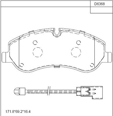 KD6368 ASIMCO Комплект тормозных колодок, дисковый тормоз