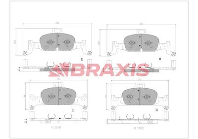 AA0773 BRAXIS Комплект тормозных колодок, дисковый тормоз