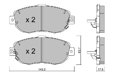 BPTO1923 AISIN Комплект тормозных колодок, дисковый тормоз