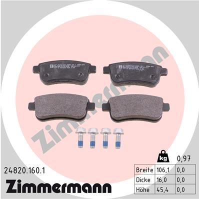 248201601 ZIMMERMANN Комплект тормозных колодок, дисковый тормоз