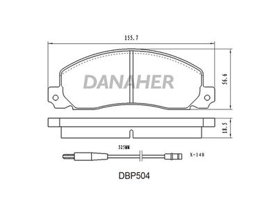 DBP504 DANAHER Комплект тормозных колодок, дисковый тормоз