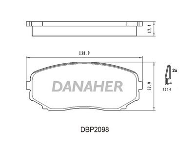 DBP2098 DANAHER Комплект тормозных колодок, дисковый тормоз
