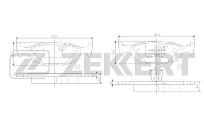 BS1385 ZEKKERT Комплект тормозных колодок, дисковый тормоз