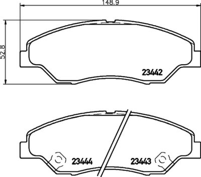 8DB355037351 HELLA Комплект тормозных колодок, дисковый тормоз