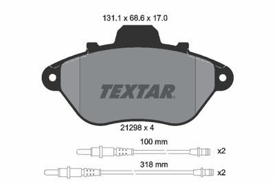 2129802 TEXTAR Комплект тормозных колодок, дисковый тормоз