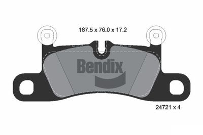 BPD1279 BENDIX Braking Комплект тормозных колодок, дисковый тормоз
