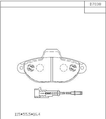 KD7038 ASIMCO Комплект тормозных колодок, дисковый тормоз