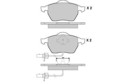 120978 E.T.F. Комплект тормозных колодок, дисковый тормоз