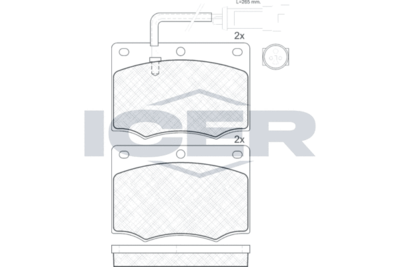 180395 ICER Комплект тормозных колодок, дисковый тормоз