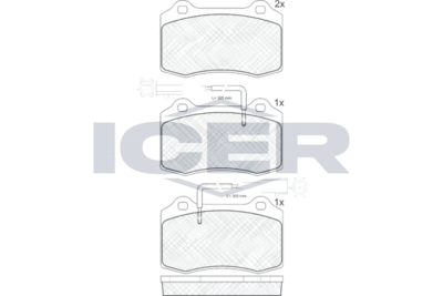 181598 ICER Комплект тормозных колодок, дисковый тормоз
