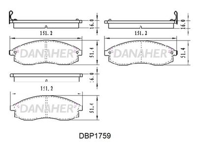 DBP1759 DANAHER Комплект тормозных колодок, дисковый тормоз