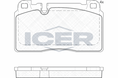 182112 ICER Комплект тормозных колодок, дисковый тормоз