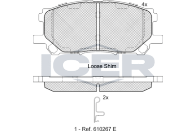 181584 ICER Комплект тормозных колодок, дисковый тормоз