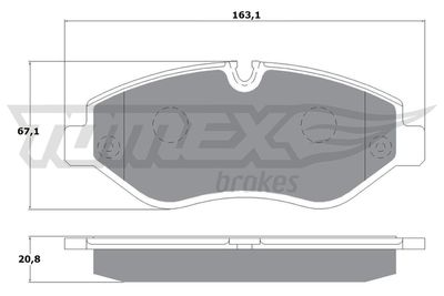 TX1425 TOMEX Brakes Комплект тормозных колодок, дисковый тормоз