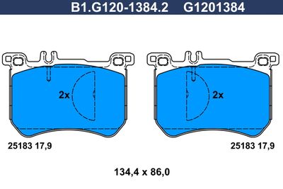 B1G12013842 GALFER Комплект тормозных колодок, дисковый тормоз