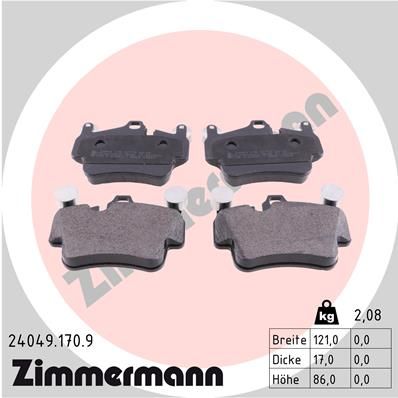 240491709 ZIMMERMANN Комплект тормозных колодок, дисковый тормоз